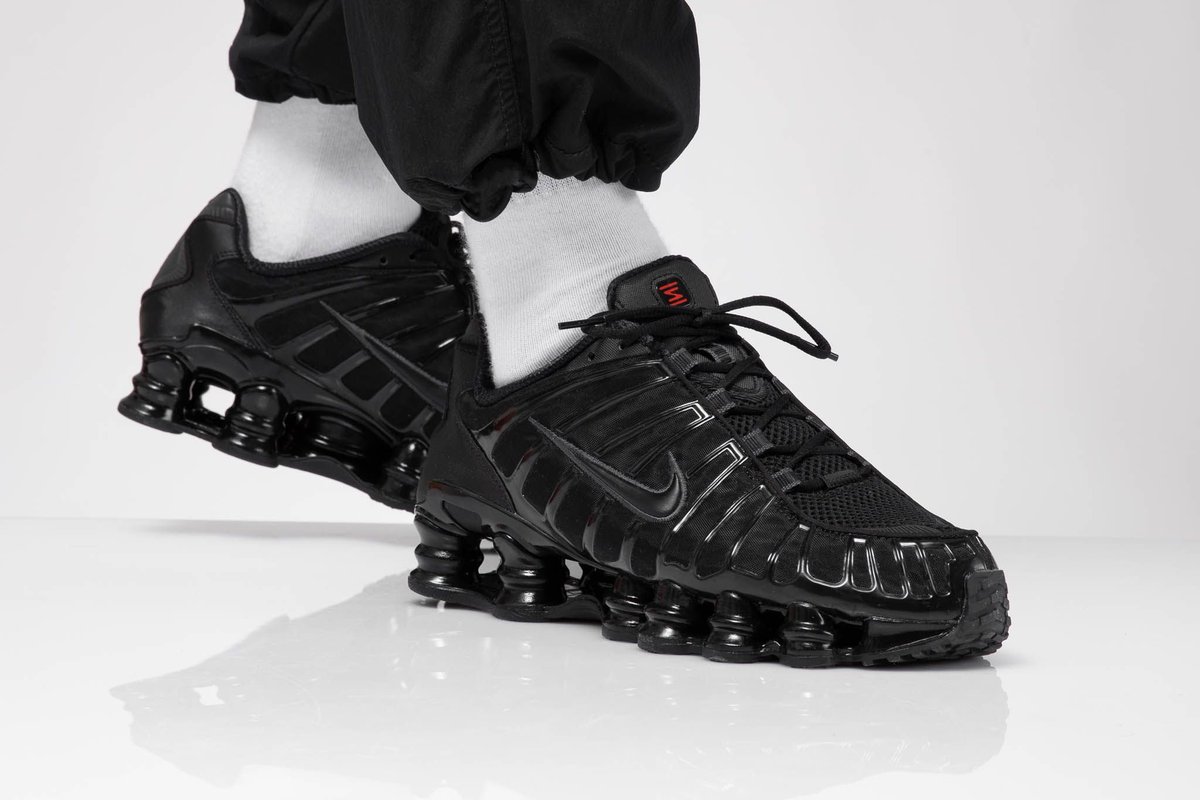 nike shox tl black on feet