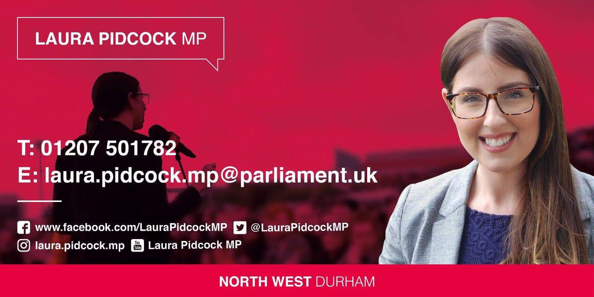 For confidentiality reasons, I can’t deal with casework on social media. If any constituents have issues which they’d like to discuss, please send me the details via email or contact the constituency office. Email: laura.pidcock.mp@parliament.uk. Phone: 01207 501782. Thank you.