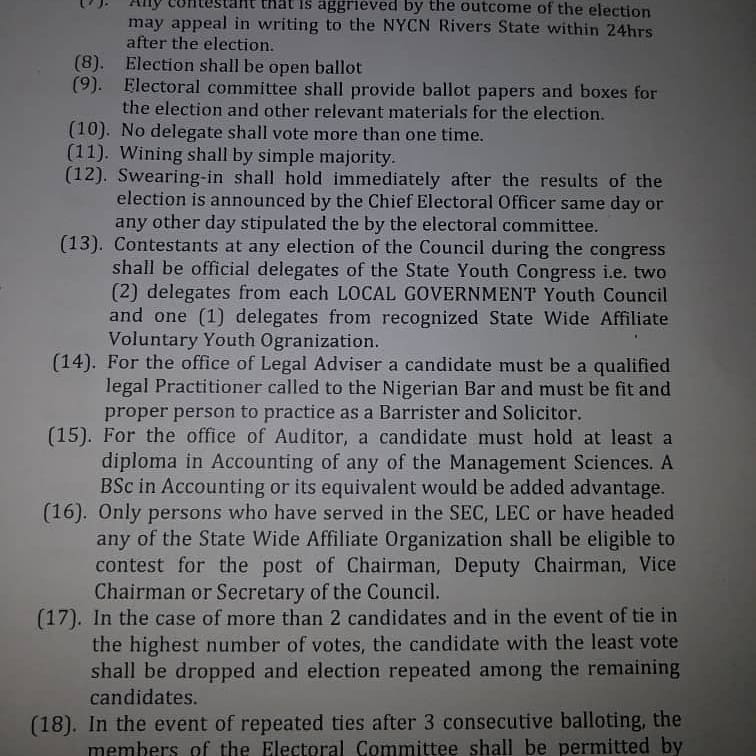 BugumaK's tweet photo. ~THE VOICE OF ASALGA (VOA)
~
NATIONAL YOUTH COUNCIL OF NIGERIA (NYCN), RIVERS STATE CHAPTER
ELECO  COMMITTEE UPDATE

This is to inform the general public that last date for purchase of form has now been extended to Friday, August 2, 2019.

Signed:
Amb. G. I. Madodoye 
Secretary https://t.co/24ZLNkdXNY