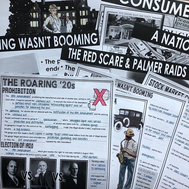 I just uploaded a new PowerPoint and Guided Notes set for US History or American on the Roaring ‘20s! I love teaching about this period! {link in profile} ift.tt/2MqesRO