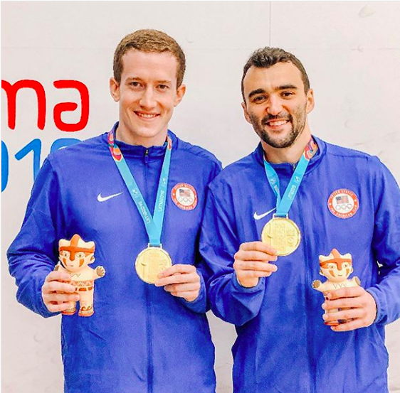 wsfmensteams's tweet photo. .@TeamUSASquash representing at the Pan American Games 🏅🏅

Great effort from @toddharrity and @Chris_R_Hanson as they came back from a game down to beat Canada in the men's doubles 🇺🇸

#WSFMensTeams #WorldSquashDC https://t.co/fwtBnYxiUc