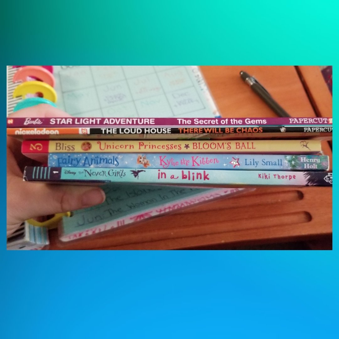 Haleigh's @disneyreadathon TBR! She's 8 so for the group book I told her to pick a longer chapter book with magic. #TeamAladdin

 #KidsWhoRead #bookworm #bookish #reading