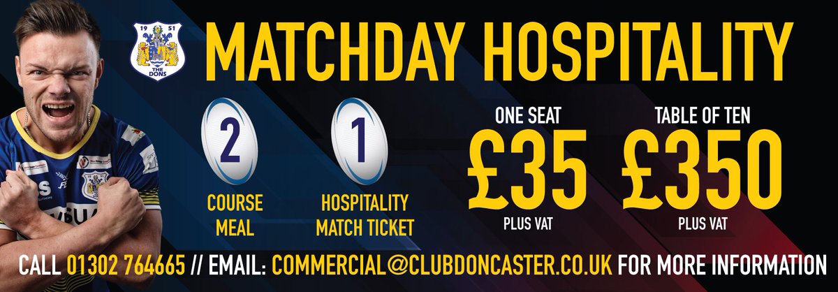 Anyone wanting hospitality at our game v <a href="/LondonSkolarsRL/">LondonSkolarsRL</a> 11th August get in touch. <a href="/Doncaster_RLFC/">Doncaster RLFC</a> boys RT 💙💛🏉 #Doncasterisgreat