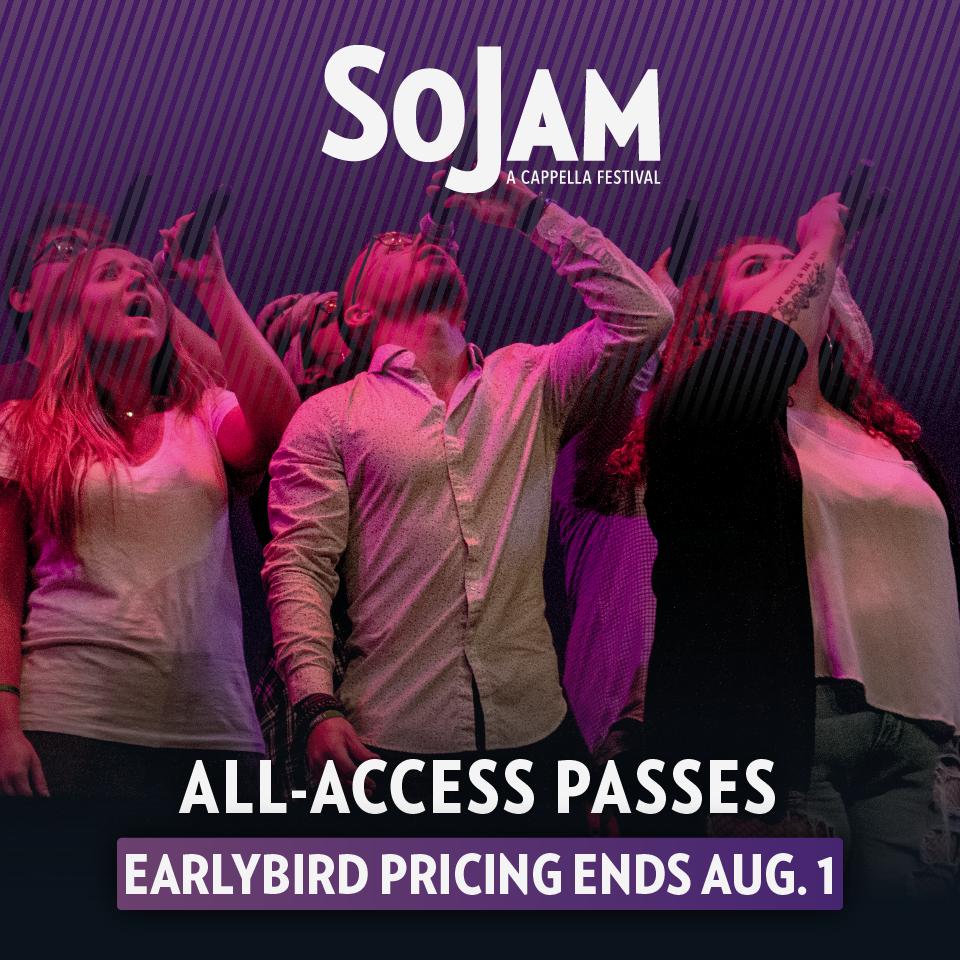 SoJam's tweet photo. LOOK UP https://t.co/OagoyXiTdt to get your #AllAccessPasses before the price⬆️GOES UP⬆️
#SoJam2019 #IsItNovemberYet #DurhamNC #ACappellaFestival #CarolinaTheater #Durham #DukeUniversity #Duke #dukenc #acappella #savemoney #EarlyEarlyBirdPricing #EarlyBird https://t.co/04jYUmKlrY