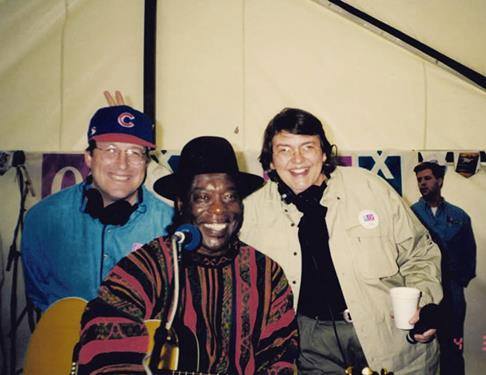 Happy Birthday to Buddy Guy. A pic of Buddy with Terri and me at an Opening Day Live Broadcast in the early 90\s 