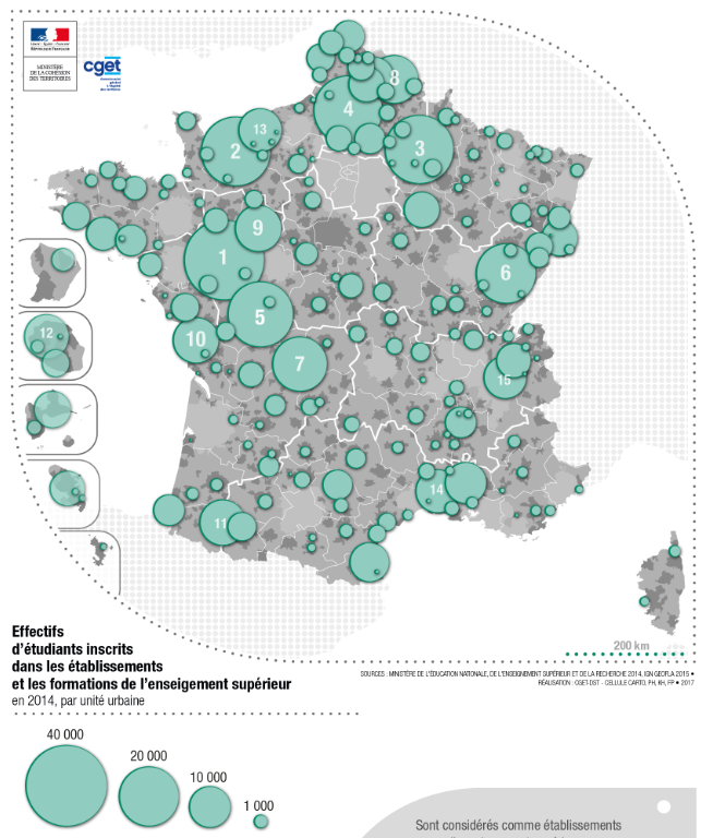 [EN CARTE] Les villes moyennes attirent aussi les #étudiants ! 
👨‍🎓👩‍🎓#Angers, #Caen et #Reims sont les 3 plus grandes villes étudiantes hors métropoles. 
Les dynamiques et enjeux des villes moyennes décryptés dans notre ouvrage 👉 cartotheque.cget.gouv.fr/media/record/e…