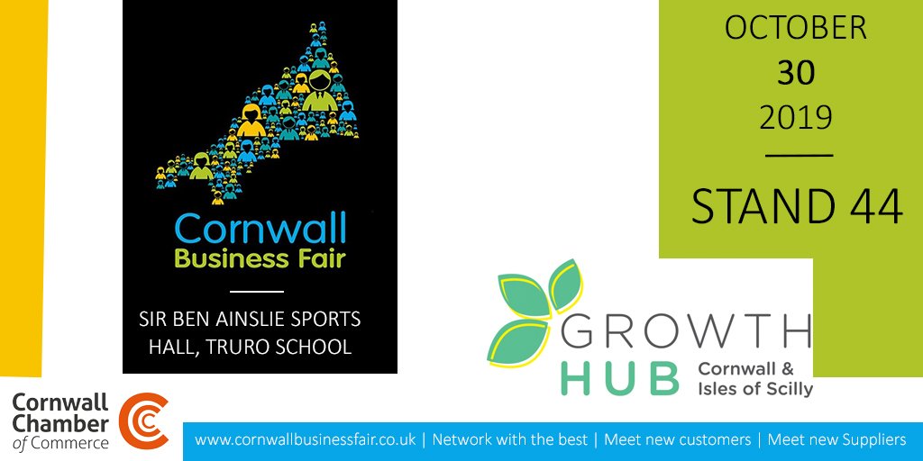 cornwallbizfair's tweet photo. Have a chat with the Growth Hub at this year’s #CornwallBizFair2019 they can point you in the right direction to gain help and support to get you where you want to be. @cornwallchamber @growthskillshub https://t.co/Vh5dC71tI8