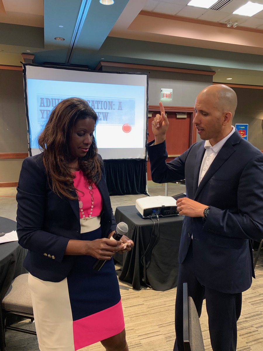 AdultEdANCVR's tweet photo. Having a great time at the Teacher Summit.  #The Cuban Guy was a dynamic speaker!
 ⁦@JohnRochelleTre⁩ ⁦@ARCareerEd⁩ https://t.co/MXzFZz6rS0