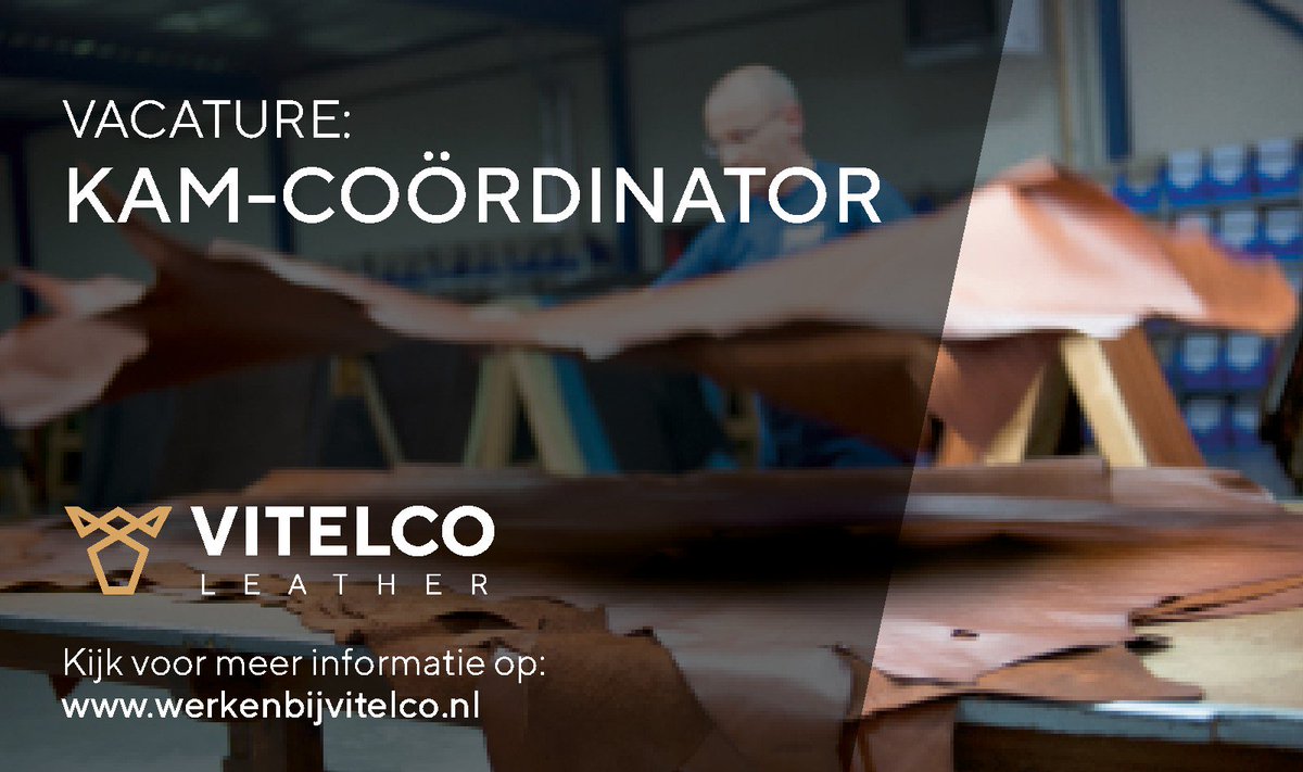 Wij zijn op zoek naar een fulltime KAM-coördinator. Kijk op onze website voor meer informatie.
bit.ly/33aoOLE
#vacature #leerlooierij