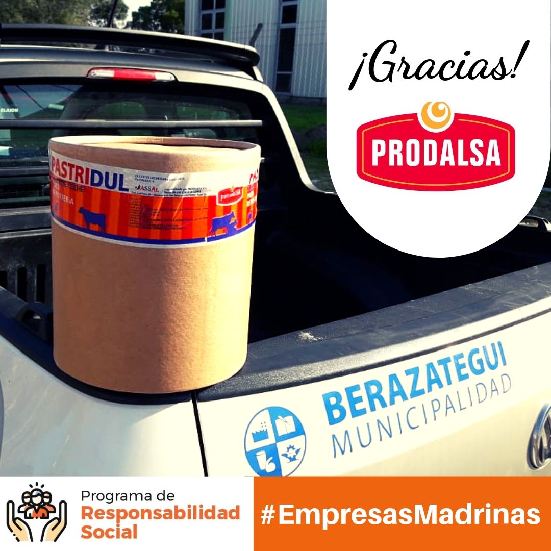 SecTrabajoBegui's tweet photo. #EMPRESASMADRINAS
Agradecemos a #PRODALSA, empresa local que se dedica a la producción de grasas y margarina, por participar de este proyecto ayudando de manera sostenida a Instituciones de #Bera. Para + info, comunicate al 4356-92 https://t.co/0Diz24hP1a