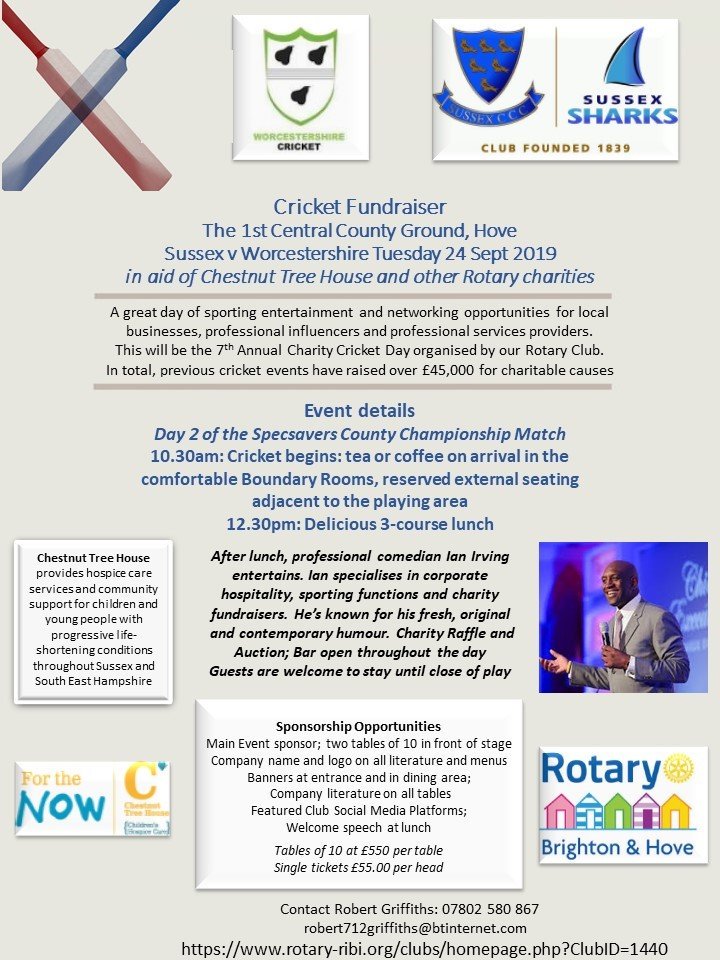 FundraiserJo's tweet photo. Love #cricket? Come along to this fantastic event at @SussexCCC in aid of @ChestnutSussex. #Networking #Hove #IanIrving #Charity https://t.co/lTRYSTjHzP
