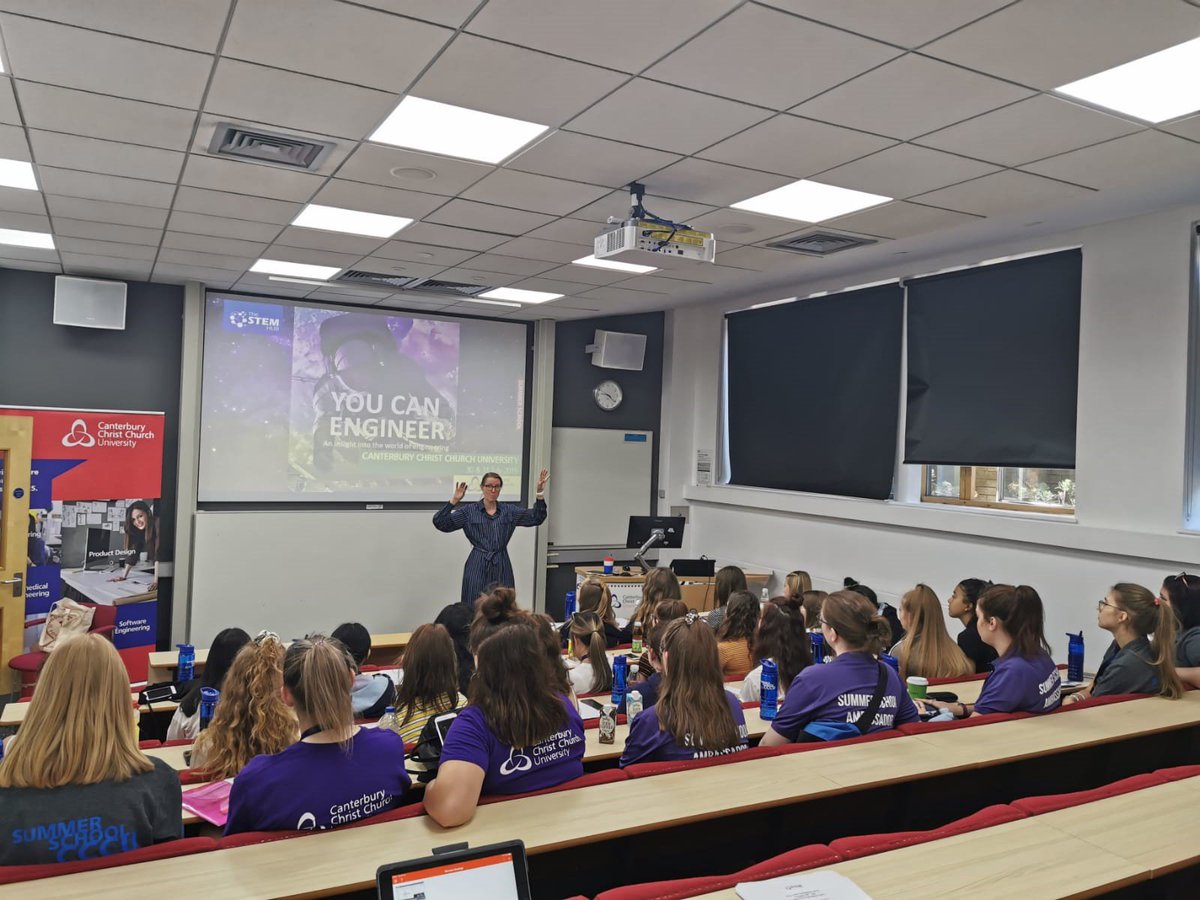 Today our girls Summer School kicked off their Engineering projects with an inspiring talk from Head of School of Engineering and Computing, Anne Nortcliffe. We are SO excited to see the work they produce tomorrow! #thisgirlcan #cccuproud