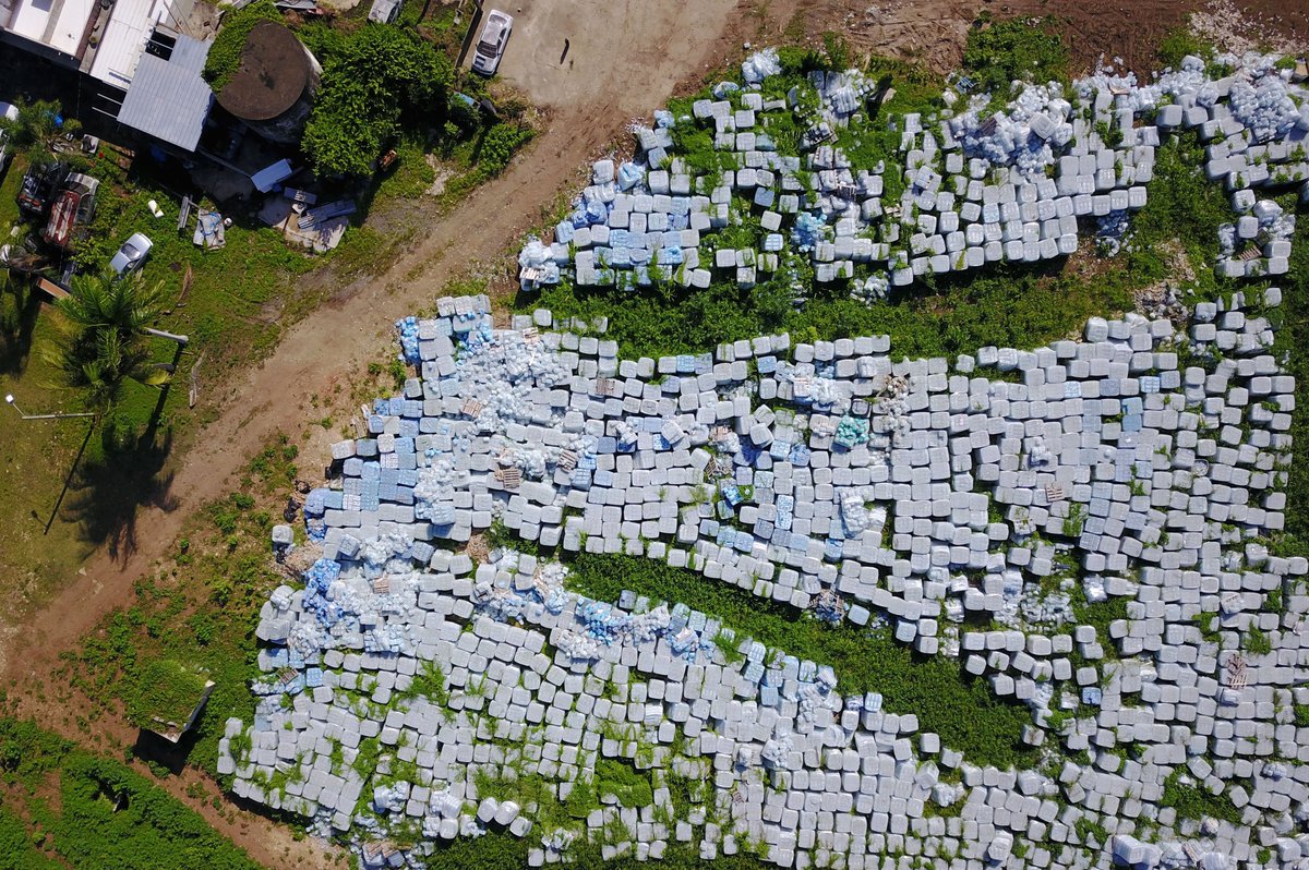 Thousands of water bottles meant for Hurricane Maria victims in Puerto Rico were dumped on farmland, unopened. They're still there almost 2 years later. FEMA officials would not give details on why they were left there.