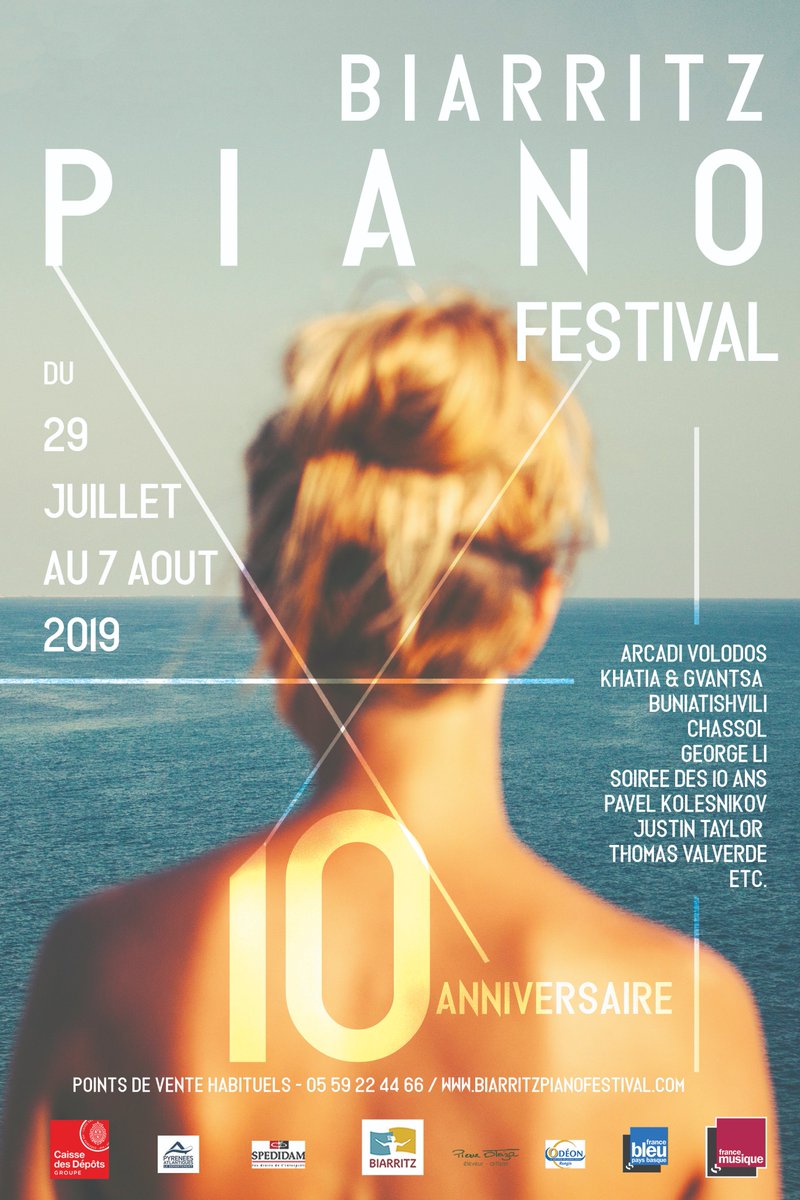 #Agenda 
Pour ses 10 ans, le Biarritz Piano Festival se déroule du 29 juillet au 7 août 2019 avec une programmation anniversaire exceptionnelle. 
Retrouvez quatre dates à l'Hôtel du Palais, une belle façon de découvrir les lieux !