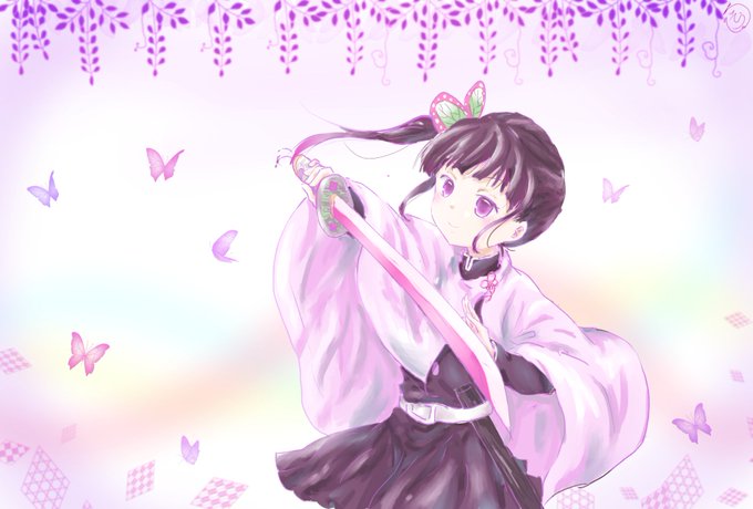 そうりゅ〜さんがTwitterに投稿した栗花落カナヲ(鬼滅の刃)のイラスト。