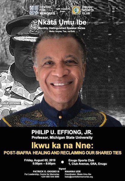 The speaker of this months edition of #NkataUmuibe teaches History at Michigan State University

Come and listen to this living legend. @cfmemories
@julietkego @klint2u @Melmedia2013
@Coal_City #CenterForMemories
#NkataUmuibe
#EkweNdigbo
 #EventsEastNg