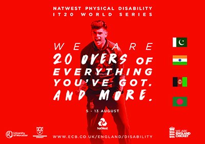 The Physical Disability Cricket World Series comes to Worcestershire next week. Do come along to see some first class sporting action @ECB_cricket @WorcsCCC worcester.ac.uk/about/news/201…