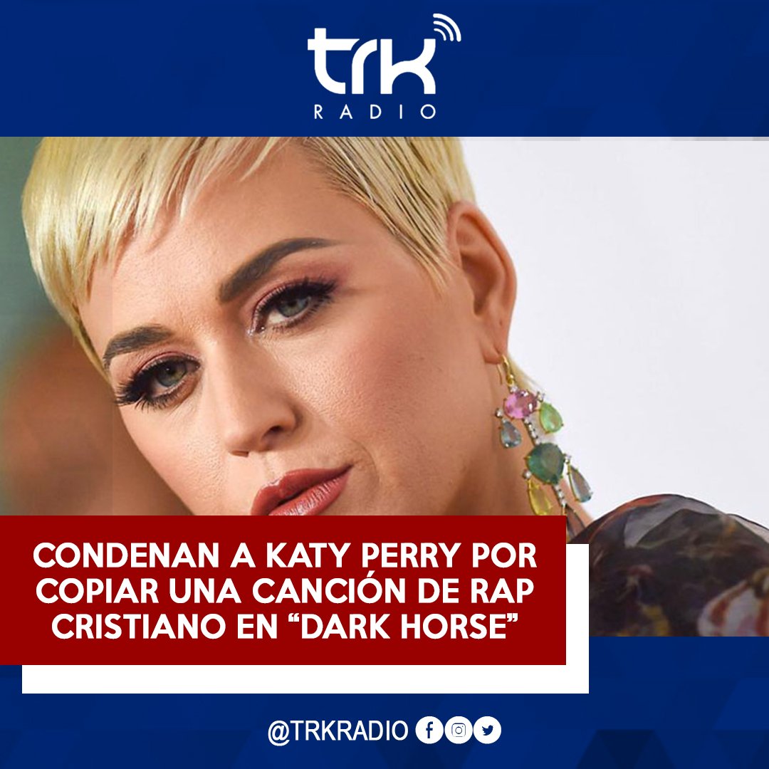 Trkradio's tweet photo. La cantante estadounidense Katy Perry fue condenada por un jurado de Los Ángeles (EEUU) por haber copiado una canción de rap cristiano para su exitoso tema "Dark Horse", informó hoy el medio especializado The Hollywood Reporter.
-
#Simplementetuestilo #Espectaculos https://t.co/P6EZxZx50N