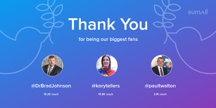 Ewelllovethis's tweet photo. Our biggest fans this week: DrBradJohnson, korytellers, paultwalton. Thank you! via https://t.co/PKMhkK3Lqz https://t.co/0OGF9n9zb5