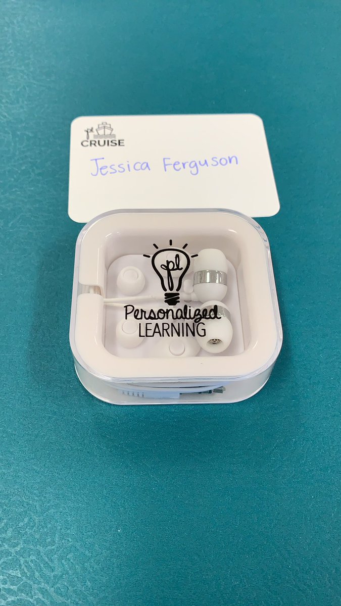 ELARFerguson's tweet photo. Getting this #PLCruise started with some earbud swag. So excited to start learning this morning! @PersonalizeDISD https://t.co/eQYqRMd6UF