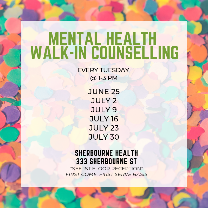 shctoronto's tweet photo. #MentalHealth #WalkinCounselling is from 1-3pm today. Be sure to drop by to access our free-of-charge #counselling. Sign up at reception starting at noon. We do not require health cards, referrals or previous appointment to access. https://t.co/ptS3QqJPUs