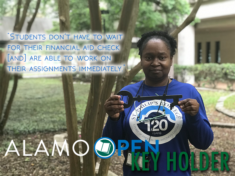 AlamoOpen's tweet photo. #AlamoOPEN recognizes Renita D. Mitchell as a #KeyHolder. Her department has saved an estimated #1Million in instructional material costs for nearly 20,000 MATH students
@GoSPC since Spring15. Putting #studentsfirst @AlamoColleges1
#IMDirect #unlock #dayoneaccess https://t.co/QRf1ow6Ek8