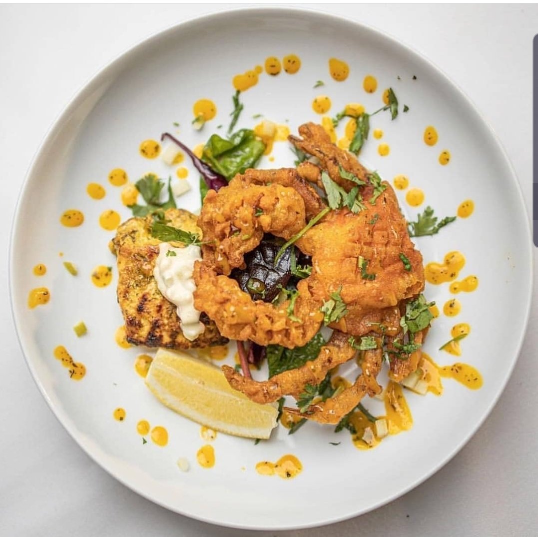 Have you ever tried a Soft Shell crab?!
#notjustacurry

Follow <a href="/lilufinedining/">Lilu Fine Dining</a> to see their food journey👀 

#Sponsoredpost 
#indiancuisine #leicesterfood #follow #instafood #instagood #food