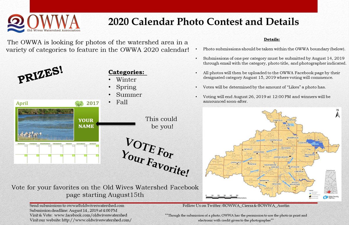 OWWA_SummerTech's tweet image. Have some great pictures of wildlife, Landscape, or Agriculture ? Submit your pictures for your chance to win a prize, as well as your name and picture in our 2020 calendar! Submissions start July, 29th until August, 14th ! #Calendar #Watershed #photography #4seasons