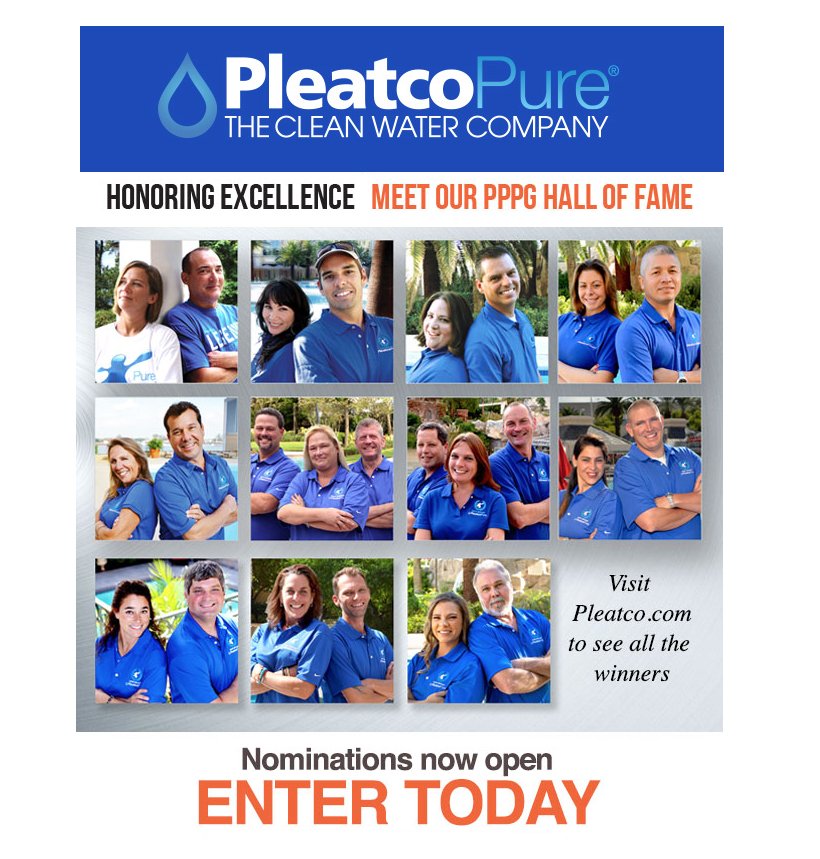 PleatcoPoolSpa's tweet photo. Whom should we honor next ?
** Pleatco Perfect #PoolGuyGal 2019 **
Nominate them NOW
https://t.co/1UAEkC7VH2

In partnership with @Genesis3inc &amp; @ThePHTA

#PoolProfessional #PoolPro #ServiceProfessional #ServiceTech  #ServicePro #PoolGuy #PoolGirl #PoolGal #PoolBuilder #Pool #Spa https://t.co/ZYHIPI0nh4