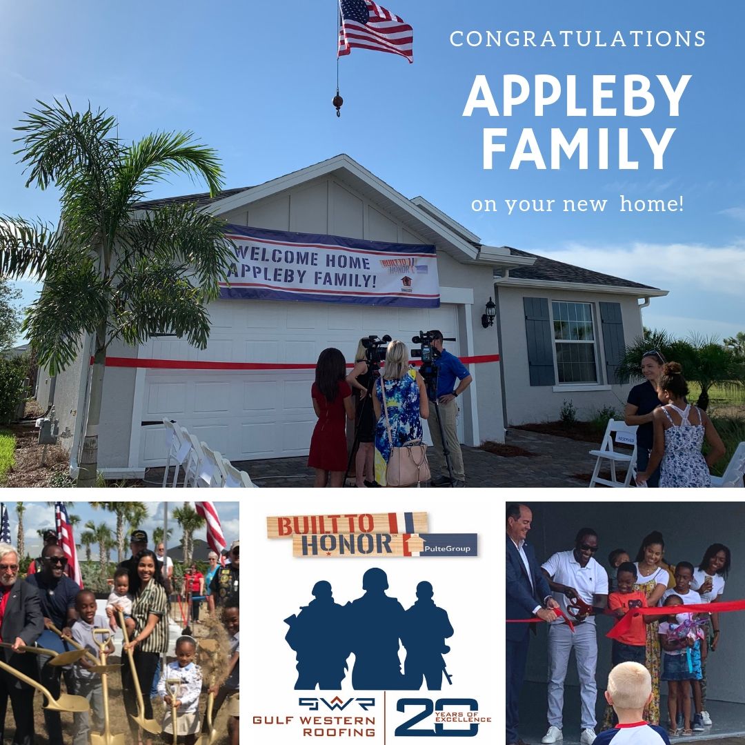 Thank you former Army Sgt. Howard Appleby for your service to our country. GWR was honored to be a part of building your new home, we wish that you and your beautiful family make several new happy and loving memories within it.
•
•
#roofing#BabcockRanch#pultegroup#Builttohonor