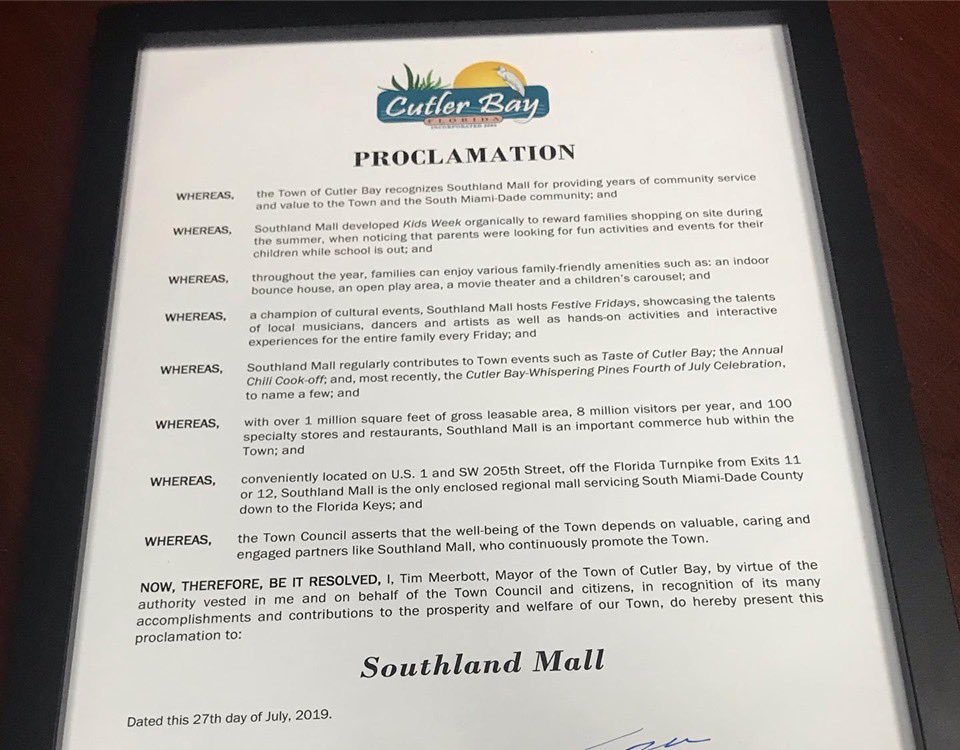 mysouthlandmall's tweet photo. Thank you to everyone who attended our 10th Annual #KidsWeek, as well as all of our promotional partners. A special thank you to @MiamiDadeCounty Commissioner @DLCAVA,  @townofcutlerbay Mayor Tim Meerbot and Town Manager Ralph Casals for being a part of the celebration. https://t.co/GChRGrIaDv