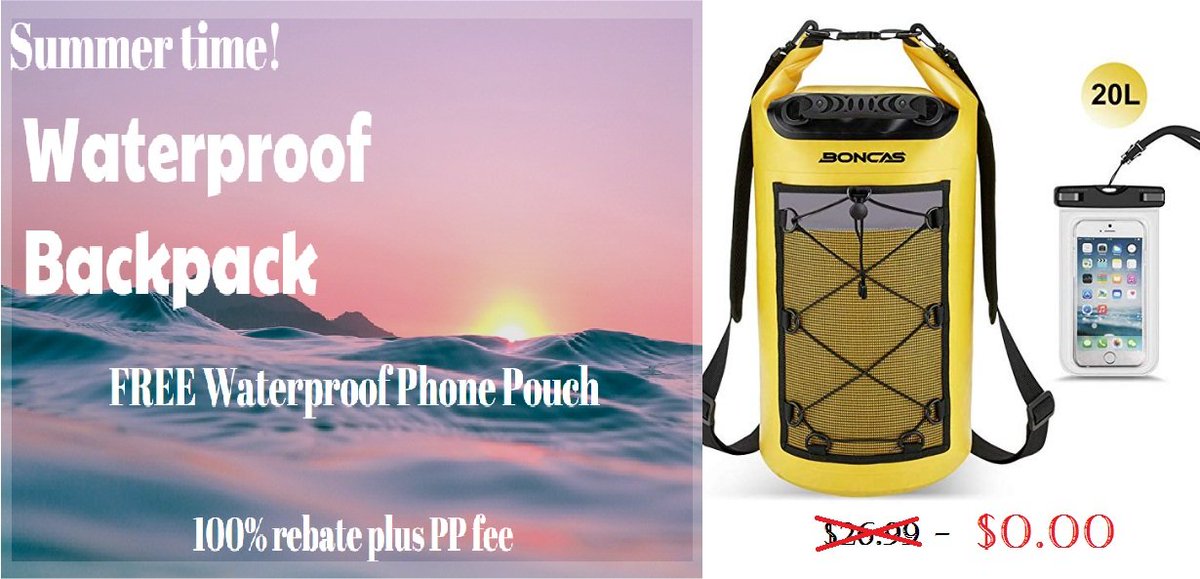 amzreviewclub's tweet photo. Summer outing? You need this one with you. :)
Dry bag with free water proof pouch for your phone! :)
It's a 100% rebate! Plus PayPal fee. :)
DM us if interested.
#amazonreview #amazonreviewer #amazonreviewers #amazonreviews #amazonreviewtrader #freeproductforreview https://t.co/LN6eflLpFz