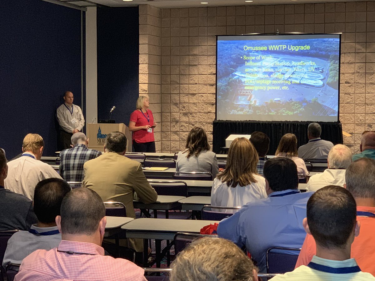 Tech session this morning covering City of Dothan’s Osmussee WWTP upgrade project. #almswaterjam #waterinfrastructure <a href="/AlabamaWEA/">Alabama WEA</a> <a href="/almsawwa/">AL/MS Section AWWA</a> <a href="/Mississippi_WEA/">Mississippi WEA</a>