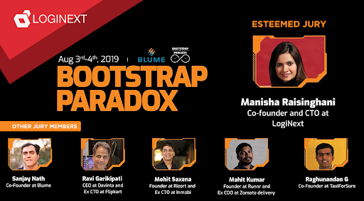 LogiNext's tweet photo. You better bring your “A” game as @ManishaRaisingh | CTO – @LogiNext joins in as an esteemed jury member at Blume Ventures Deep Tech #Hackathon - Bootstrap Paradox on 3rd-4th August 2019. 

#TuesdayMotivation #tuesdayvibes #Jury #Technovate https://t.co/jG9sfeVlPi