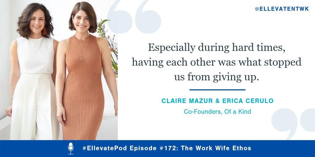 EllevateNtwk's tweet photo. Ever wondered what it is that make work wives so great? @clairemazur and @ericacerulo, in addition to being Co-Founders of @ofakind, researched the qualities of female friendships that translate well in workplaces - Listen on the #EllevatePod → https://t.co/RSqbVsfyws https://t.co/8htji1Fpeg