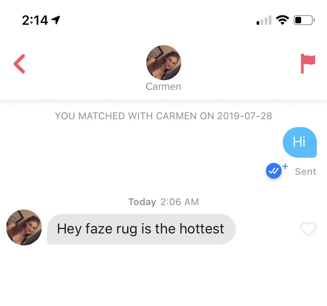 FaZeMito's tweet photo. tinder conversations escalate so quickly https://t.co/w6iyWNPN2U