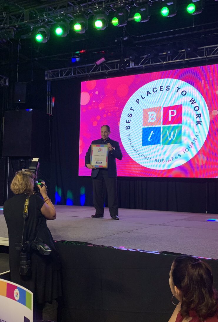SagefrogMark's tweet photo. What a great honor to attend the 2019 @PHLBizJournal #PHLBestPlacesToWork event today for the second year in a row! So proud of the @Sagefrog team and their hard work they put in everyday. 🐸 #TeamFrogs #BPTW19 #BestPlacesToWork #b2bmarketing #marketing https://t.co/oc5XkEx8iI https://t.co/AQfnejSQtQ