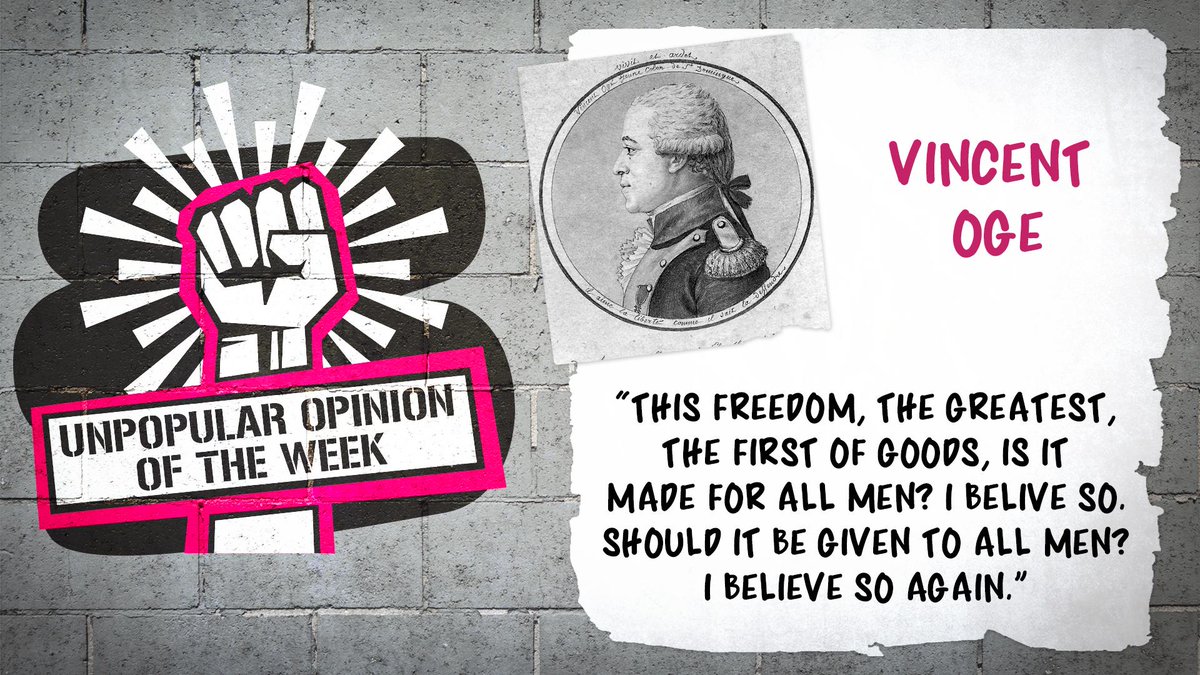 _UnpopularShow's tweet photo. Vincent Ogé was a free man of color in modern-day Haiti in the mid to late-18th century. His activism and sensationalized execution aided the extension of rights to free men of color and heralded the uprising of enslaved people in Saint-Domingue.

Listen: https://t.co/ikeLW3IMN1 https://t.co/5gcgZvBUNd