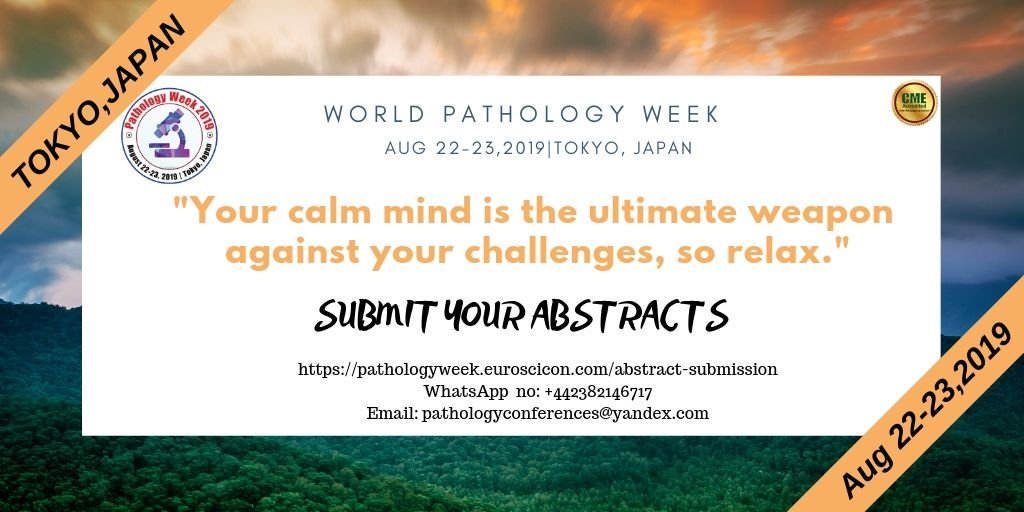 PathologyWeek19's tweet photo. Book slot on August 22-23,2019!!SAVE THE DATE!! Pathology Week 2019 is going to be held in Tokyo, Japan this year!!Space is limited, Catch your slots @PathologyWeek19 #renalpath #BSTPath #Autopsy #surgpath #pedipath #molpath #laboratory #pathologist #doctors #research #health https://t.co/fu5o44OkP5