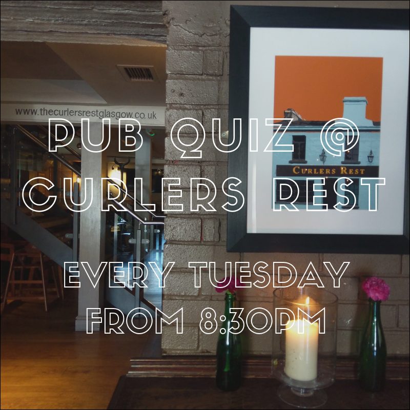 It's Tuesday, which means pub quiz time! See you tonight at 8:30PM, you brainy bunch!