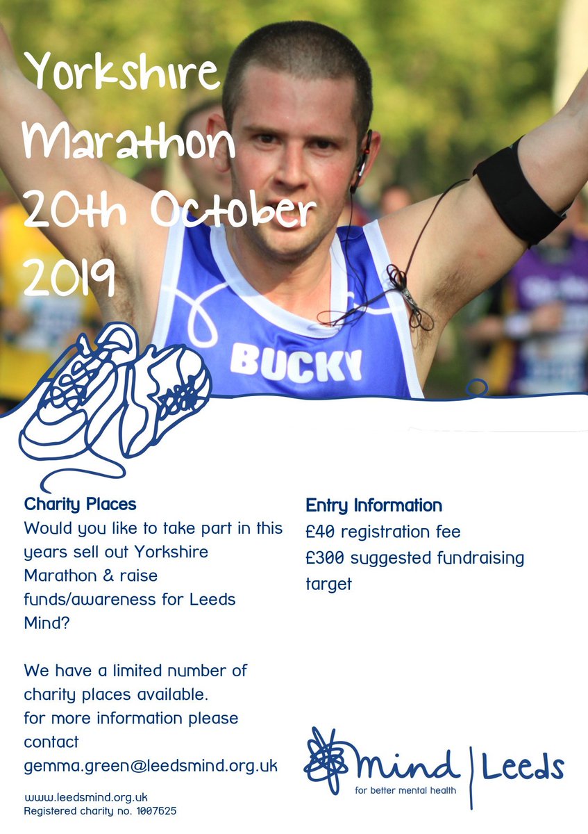 Would you like to take part in the sell out Yorkshire Marathon 2019 and raise funds/awareness for Leeds Mind?  we have a limited number of places available.

Please contact gemma.green@leedsmind.org.uk for more info