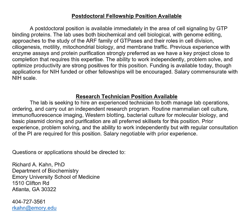 FornaceLab's tweet photo. Notice~#postdoc & #researchtechnician #jobs open. #BiochemistryJobs #ScienceJobs #PostdocPositions #ResearchAssistant #Hiring #JobOpening #Careers #Recruitment #PostdocFellowship #BiologyJobs #MolecularBiology #LabJobs #JobOpportunities #BiomedicalResearch #PostdocWanted #SciComm https://t.co/ktBbZGcyUB