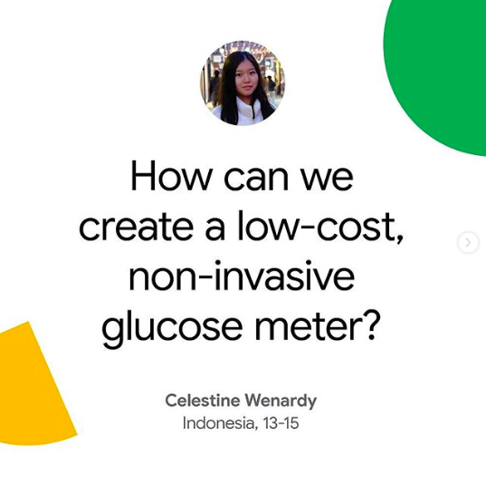 virgingalactic's tweet image. Congrats to Celestine Wenardy who won the Virgin Galactic Pioneer Award at @googlescifair! She's developed a non-invasive continuous glucometer that allows for the regular monitoring of blood glucose concentration without drawing blood. virg.in/w6z #GoogleScienceFair