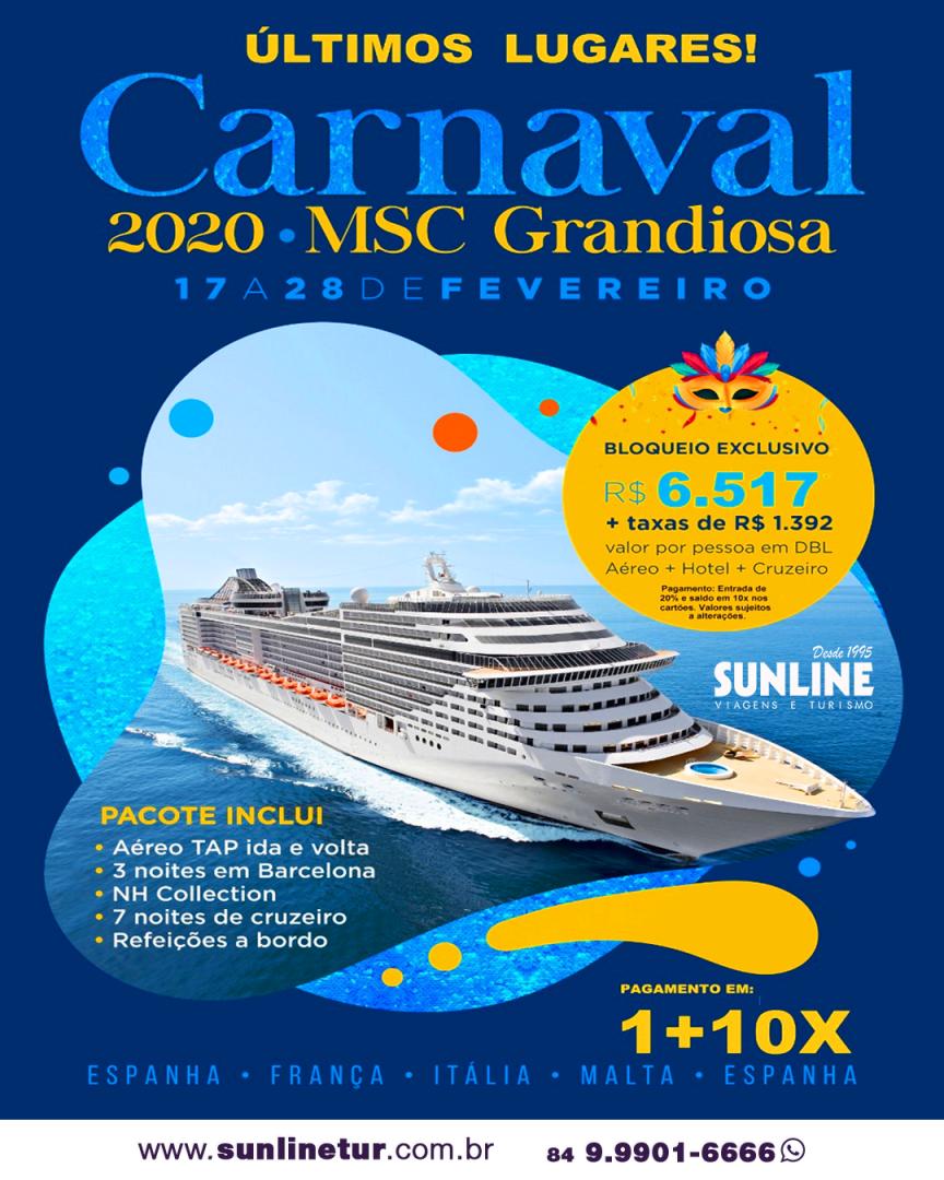 Consulte mais informações sobre roteiro e outros pacotes de cruzeiros 🛳 com os agentes da SunlineTur pelo WhatsApp (99901-6666). Em horário comercial, retornaremos sua mensagem. 📲⠀⠀
.⠀⠀
#SunlineTur23anos #ExperiênciaSunline #cruise #viajarépreciso #MSCGrandiosa #cruzeiros