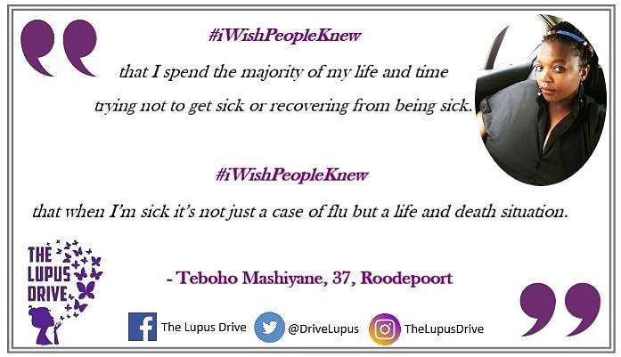 DriveLupus's tweet photo. Meet Teboho Mashiyane 💜
#iWishCampaign 
#iAmALupusWarrior
#TheLupusDrive https://t.co/n7d6x7ED1W
