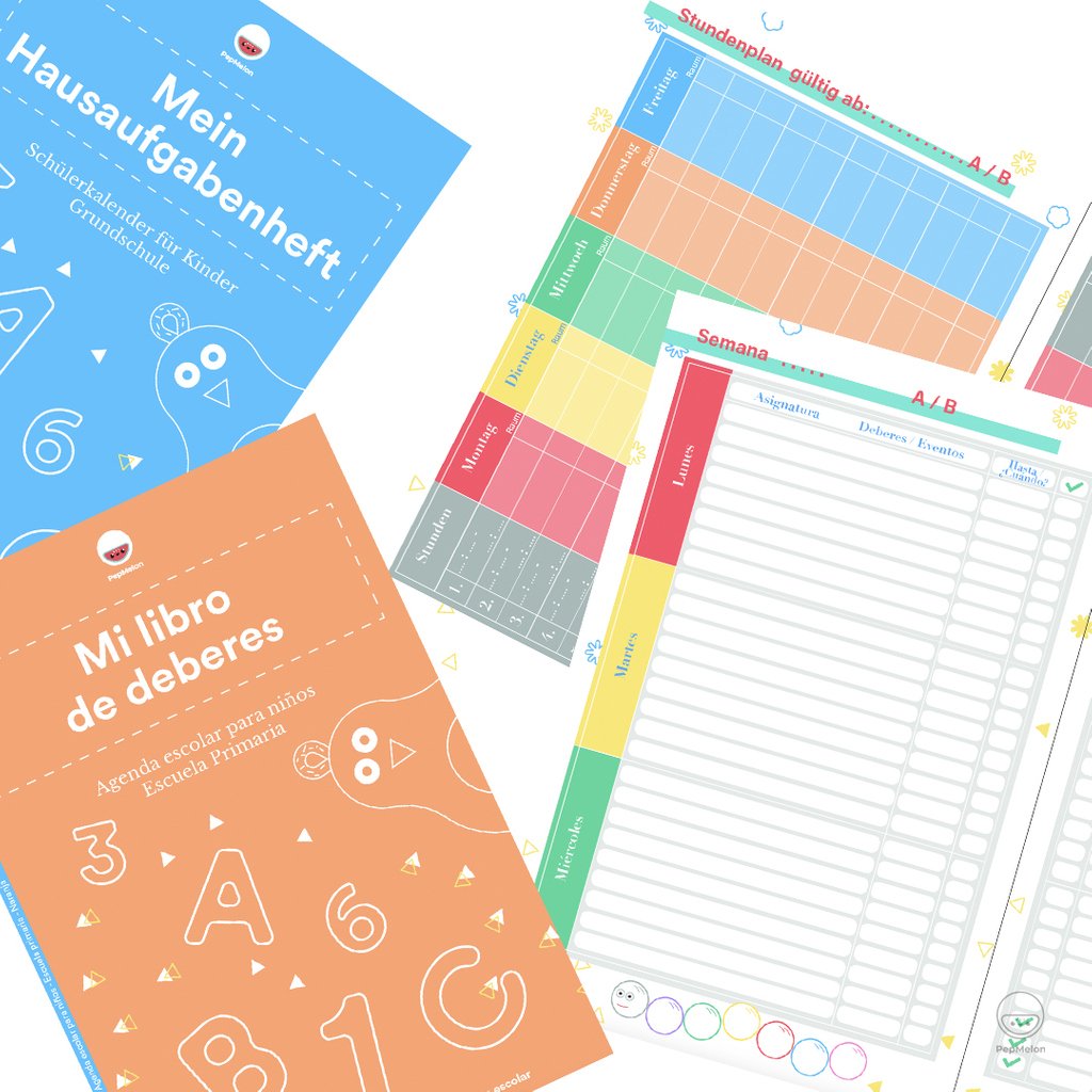 PepMelon's tweet photo. The Homework book is now available in German &amp; Spanish! 6 different colors
https://t.co/240tXgVHgc
#hausaufgabenheft #schülerkalender #schülerkalender19 #schulanfang #schulanfang2019 #librodeactividades #deberes #deberesparaniños #comienzodeclases #comienzodeclases2019 #pepmelon https://t.co/jqoj8evG0V