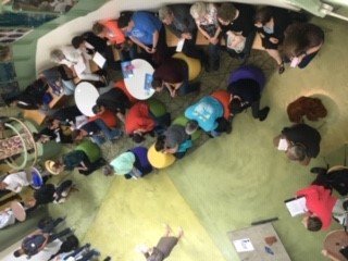 EducateCT's tweet photo. @EducateCT w/teachers and school counselors at .@SCSU  learning how to incorporate #STEM #NGSS and Manufacturing into their curricula, including #MMSTI participants working together to assemble model bridges. .@CTScience .@SCSUSTEMIL https://t.co/Ujxqow6jXV