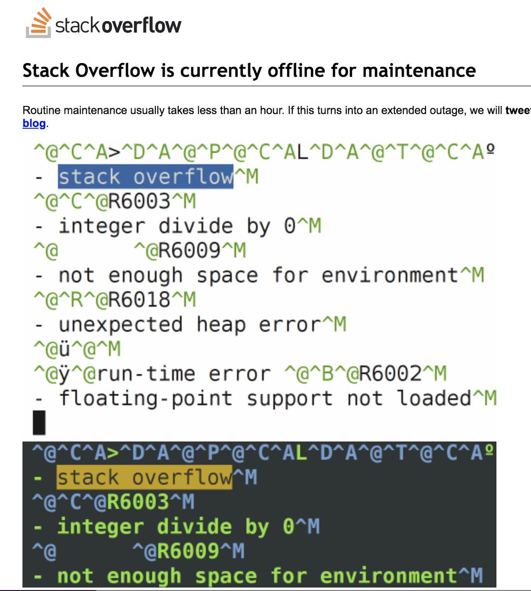 Tu quoque <a href="/StackOverflow/">Stack Overflow</a>