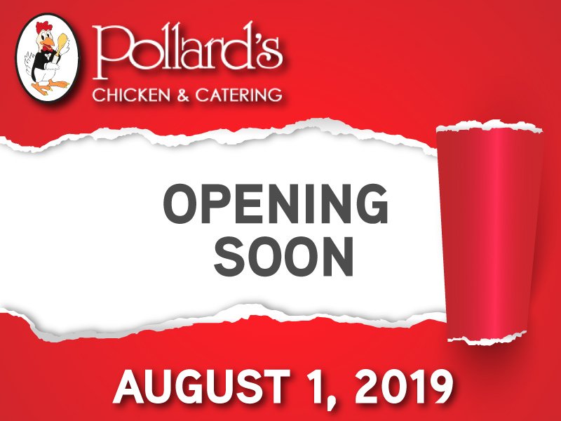 PollardsChicken's tweet image. Pollard's Chicken at College Park Square will be opening on August 1, 2019. Be on the lookout for special deals to celebrate. Who's excited!?