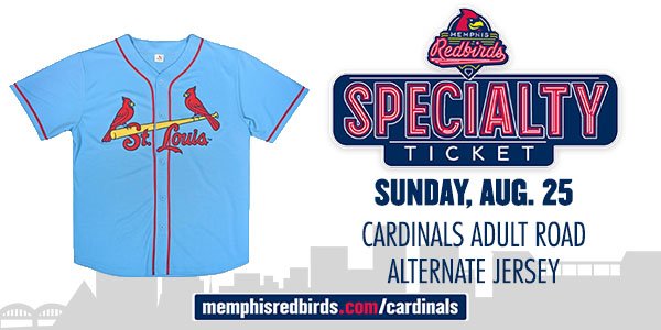 memphisredbirds's tweet photo. Be a part of #PowderBlueSunday. 

Get your @Cardinals specialty ticket now for Sunday, Aug. 25!

🎟️ https://t.co/1Pfhk3rbOX https://t.co/ETwAnLGu8M